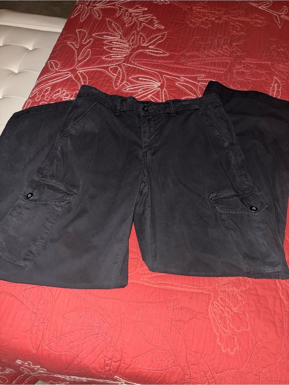 American Eagle Dreamy Drape Baggy Wide Black High Rise Pants 12 Long